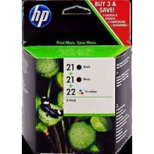 CARTUCCIA HP MULTIPACK 2 NERE + 1 COLORE HP 21 HP 22 ORIGINALE SD400AE